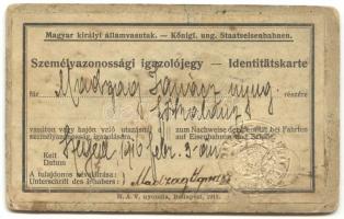 1916 Személyazonossági igazolójegy, főkalauz részére