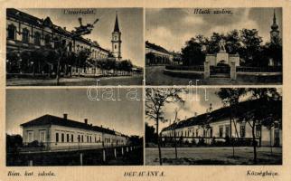 Dévaványa Községháza, katolikus iskola, Hősök szobra (fa)