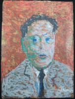 Pásztor György (1914-): Önarckép, vegyes technika-papír, jelzett 33x25cm