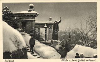 Budapest XI. Szent Gellért-szobor télen