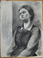 12db Eszes Hajnal jelzésű szén- és ceruzarajz klf méretekben