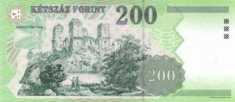 2001. 200Ft (5x) "FA/FB/FC 0000072/FD 0000019/FE 0000052" teljes sor! T:I