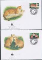 WWF: African goldcat set + the set on 4 FDC WWF: Afrikai aranymacska sor + a sor 4 db FDC-n