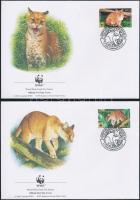 WWF: African goldcat set + the set on 4 FDC WWF: Afrikai aranymacska sor + a sor 4 db FDC-n