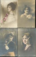 7 db régi motívumlap, portrék hölgyekről