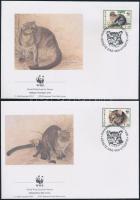 1995 WWF: Kistestű macskák sor Mi 1514-1519 4 db FDC-n