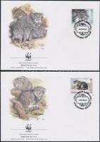 WWF: Pallas's Cat set WWF: Pusztai macska sor 4 db FDC-n