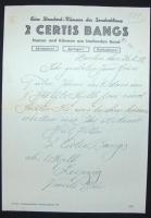 1942 2 Certis Bangs német artisták 3 db aláírt fejléces levele és szerződése valamint fotója, 1942 German artists signed business letters and photo