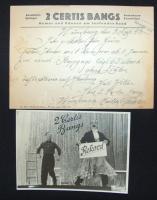 1942 German artists signed business letters and photo 1942 2 Certis Bangs német artisták 3 db aláírt...