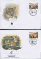 WWF: Swamp Cat set 4 on FDC WWF: Mocsári macska sor 4 db FDC-n