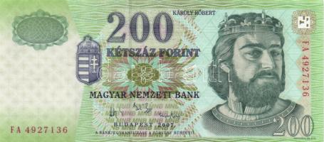 2007. 200Ft (4x) "FA/FB/FC 0000107/FD 0000067" sor! T:I