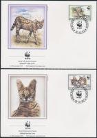 WWF: Serval set on 4 FDC WWF: Szervál sor 4 db FDC-n