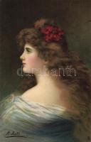 Lady, litho s: A. Asti, Raphael Tuck Oilette