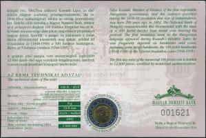 2002. 100Ft "Kossuth" elsőnapi veret sorszámozott díszlapon T:BU Csak 12.000db!