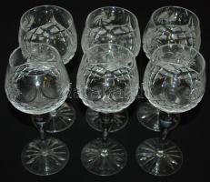 Csiszolt ólomkristály boros pohár készlet (6db), hibátlan állapotban