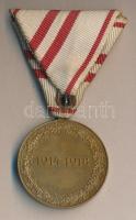 Ausztria 1932. "Háborús Emlékérem 1914-1918" Br kitüntetés kardokkal és szalaggal szign.: ...
