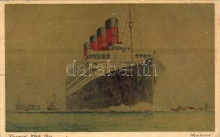 Aquitania Cunard-hajó 1,1/5 Penny bélyeggel