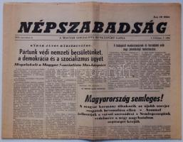 1956 A Népszabadság nov. 2.-i, induló száma a forradalom híreivel