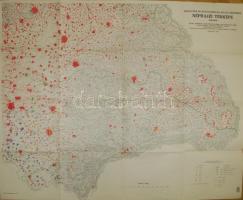 1940 Erdély és Magyarország keleti részének néprajzi térképe. M. kir. honvéd. térképészeti intézet. 100x70 cm