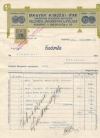 1911 magyar hímzési ipar díszes számla 10 fillér okmánybélyeggel