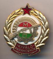 ~1965. &quot;Munkásőr Kiváló Parancsnok&quot; zománcozott aranyozott kitüntető jelvény T:1 dísztokban