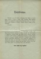 cca 1900 Esküforma kinevezésekhez