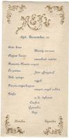 1896 Esküvői menűkártya