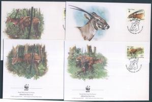 WWF: Vietnami antilop sor 4 db FDC-n, WWF: Vietnam antelope 4 stamps on FDC