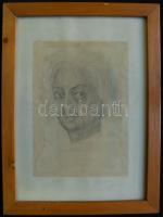 Som jelzéssel: Az őrült nő, ceruza, papír, üvegezett keretben, 30×20 cm