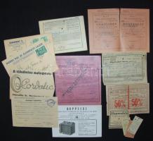 1904 Közép-Európa vasúti térképe, 65×80 cm, vasúti jegyekkel