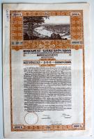1916. "Budapest Székesfőváros" kötelezvénye 200K-ról szelvényekkel magyar és német nyelven.
