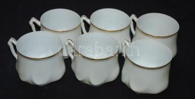 Jelzés nélküli szecessziós teás készlet, nagyon apró hiba a kiöntőn és az egyik csészén