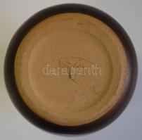 Egyedi készítésű, jelzett mázas kerámia vázácska / 
Ceramic vase with individual design and maker�...