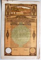 1920. "Budapest Székesfőváros" kötelezvénye 200K-ról szelvényekkel magyar és német nyelven