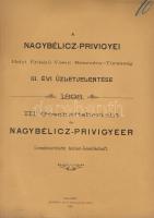 1898 A Nagybélicz-Privigyei H. É. V. jelentése