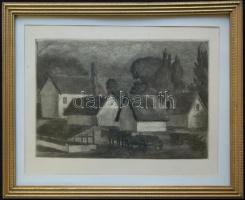 Zsoldos Nagy Illés: 2 db rézkarc, papír, jelzés nélkül, üvegezett keretben, 15×19 cm, 10×14 cm