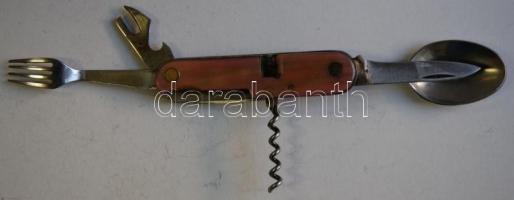 Extra többfunkciós zsebkés (kanállal és villával is) gyöngyházhatású borítással / 
Multifunctional p...