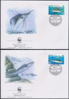 WWF fishes set + set on 4 FDC WWF halak sor + sor 4 FDC-n