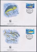 WWF fishes set + set on 4 FDC WWF halak sor + sor 4 FDC-n