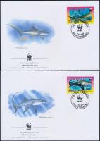WWF Sharks set on 4 FDC WWF cápák sor 4 FDC-n