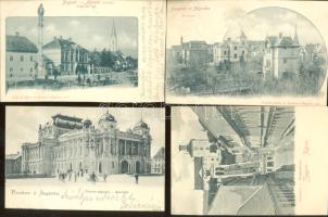 Zagreb - 4 db városképes lap 1900-ból