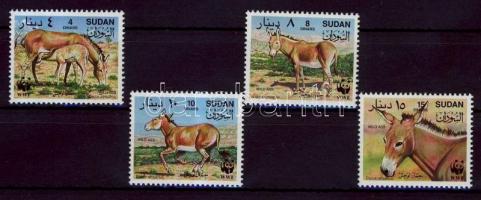 WWF: Wild Ass set + the set on 4 FDC WWF: Vadszamár sor + a sor 4 db FDC-n
