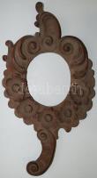 Faragott fa kézitükör keret, jó állapotban, magasság: 39 cm, szélesség 23 cm