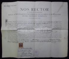 1933 A Pázmány Péter Tudományegyetem által kiadott jogi diploma hivatalos másolata 34x42cm