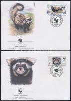 WWF Tigrisgörény sor 4 FDC-n WWF Marbled polecat set on 4 FDC
