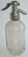 Dreher-Haggenmacher Első Magyar Részvénysörfőzde Budapest feliratú szódásszifon /  Vintage soda bottle 26cm