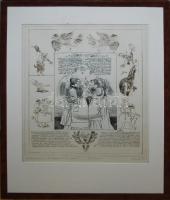 Reich Károly (1922-1988): Shakespeare: A windsori víg nők 3., rézkarc EA VII/XV, igényes keretben, 4...