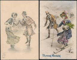 4 db télisport témájú képes- és levelezőlap