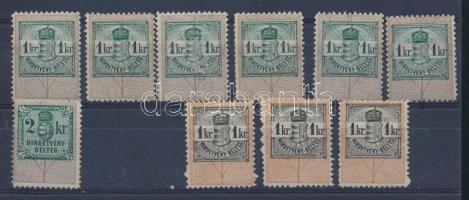 1881, 1891 Hirdetvény bélyeg tétel: 3x1kr, 6x1kr + 2kr