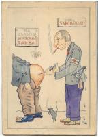 Jelzés nélkül: 3db karikatúra klf technikával és méretben